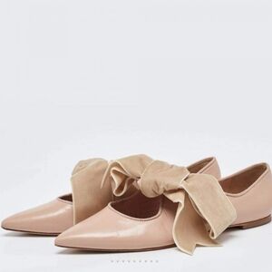 Tory Burch Clara  Women's Cream Flats with Bow